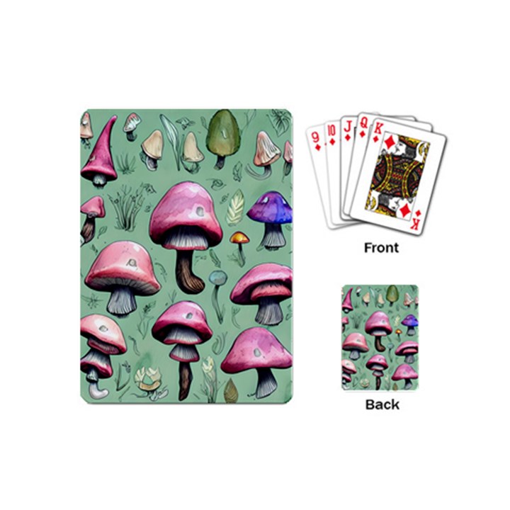 Boho Woods Mushroom Playing Cards Single Design (Mini)