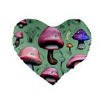 Boho Woods Mushroom Standard 16  Premium Heart Shape Cushions Front