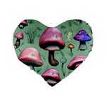 Boho Woods Mushroom Standard 16  Premium Heart Shape Cushions Back