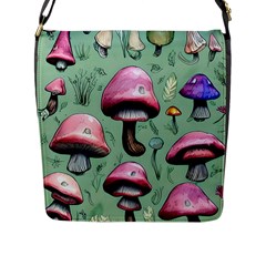 Boho Woods Mushroom Flap Closure Messenger Bag (l) by GardenOfOphir