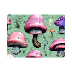 Boho Woods Mushroom One Side Premium Plush Fleece Blanket (mini) by GardenOfOphir