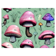 Boho Woods Mushroom One Side Premium Plush Fleece Blanket (extra Small) by GardenOfOphir