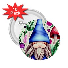 Tiny Mushroom Forest Scene 2 25  Buttons (10 Pack)  by GardenOfOphir