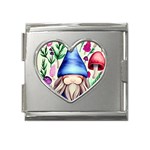 Tiny Mushroom Forest Scene Mega Link Heart Italian Charm (18mm) Front