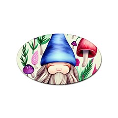 Tiny Mushroom Forest Scene Sticker (oval) by GardenOfOphir