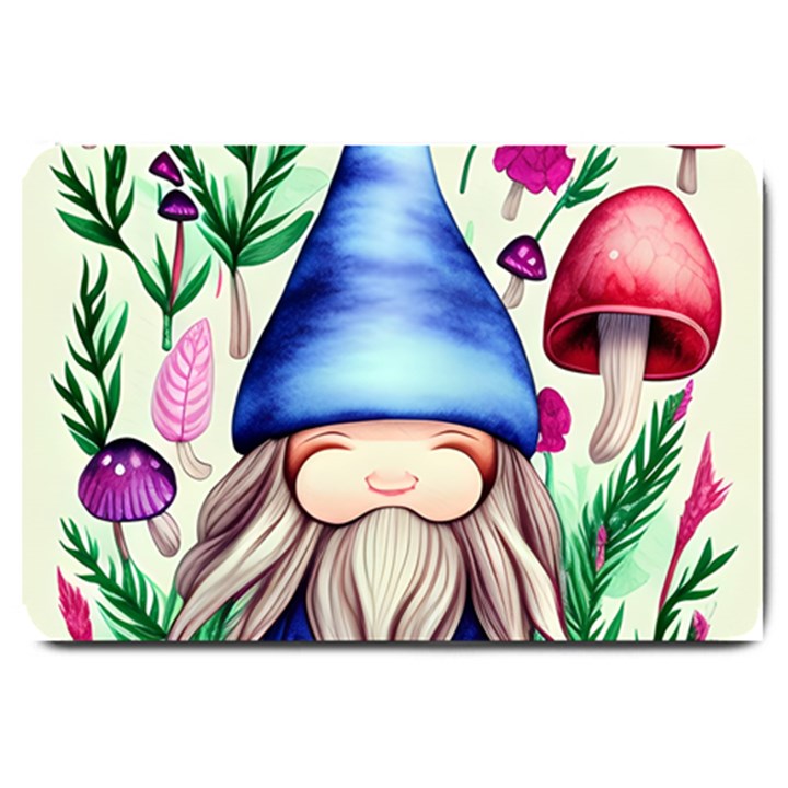 Tiny Mushroom Forest Scene Large Doormat