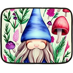 Tiny Mushroom Forest Scene Fleece Blanket (mini) by GardenOfOphir