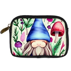 Tiny Mushroom Forest Scene Digital Camera Leather Case by GardenOfOphir