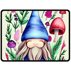 Tiny Mushroom Forest Scene One Side Fleece Blanket (large) by GardenOfOphir