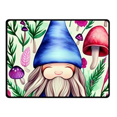 Tiny Mushroom Forest Scene One Side Fleece Blanket (small) by GardenOfOphir