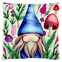 Tiny Mushroom Forest Scene Large Cushion Case (one Side) by GardenOfOphir