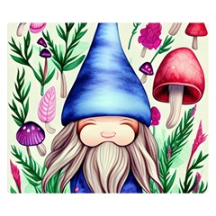 Tiny Mushroom Forest Scene Premium Plush Fleece Blanket (small) by GardenOfOphir