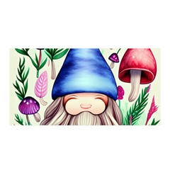 Tiny Mushroom Forest Scene Satin Wrap 35  X 70  by GardenOfOphir