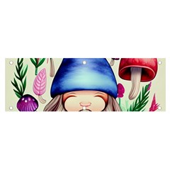 Tiny Mushroom Forest Scene Banner And Sign 6  X 2  by GardenOfOphir