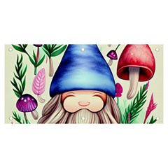 Tiny Mushroom Forest Scene Banner And Sign 6  X 3  by GardenOfOphir