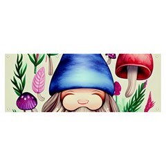 Tiny Mushroom Forest Scene Banner And Sign 8  X 3  by GardenOfOphir