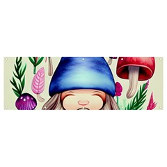 Tiny Mushroom Forest Scene Banner And Sign 12  X 4  by GardenOfOphir