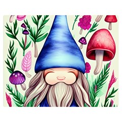 Tiny Mushroom Forest Scene One Side Premium Plush Fleece Blanket (medium)