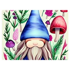 Tiny Mushroom Forest Scene One Side Premium Plush Fleece Blanket (extra Small) by GardenOfOphir