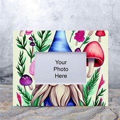 Tiny Mushroom Forest Scene White Tabletop Photo Frame 4 x6  by GardenOfOphir