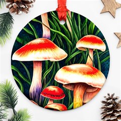 Mushroom Fairy Garden Ornament (round) by GardenOfOphir