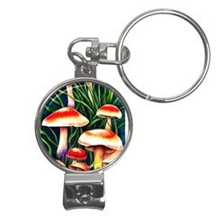 Mushroom Fairy Garden Nail Clippers Key Chain by GardenOfOphir