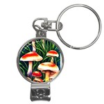 Mushroom Fairy Garden Nail Clippers Key Chain Front