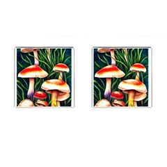 Mushroom Fairy Garden Cufflinks (square) by GardenOfOphir