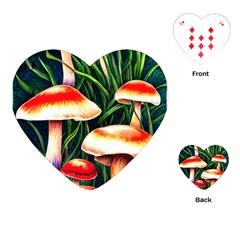 Mushroom Fairy Garden Playing Cards Single Design (heart) by GardenOfOphir