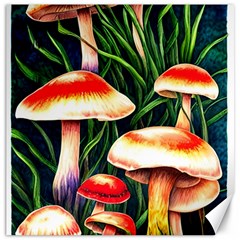 Mushroom Fairy Garden Canvas 16  X 16  by GardenOfOphir