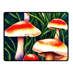 Mushroom Fairy Garden One Side Fleece Blanket (small) by GardenOfOphir