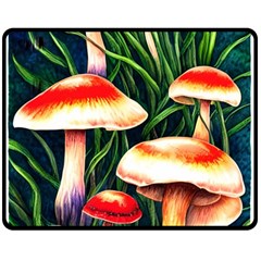 Mushroom Fairy Garden Fleece Blanket (medium) by GardenOfOphir