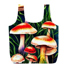 Mushroom Fairy Garden Full Print Recycle Bag (l) by GardenOfOphir