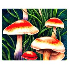 Mushroom Fairy Garden Premium Plush Fleece Blanket (medium) by GardenOfOphir