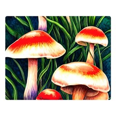 Mushroom Fairy Garden Premium Plush Fleece Blanket (large) by GardenOfOphir