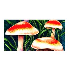 Mushroom Fairy Garden Satin Wrap 35  X 70  by GardenOfOphir