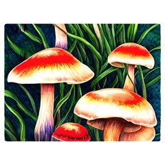 Mushroom Fairy Garden One Side Premium Plush Fleece Blanket (extra Small) by GardenOfOphir