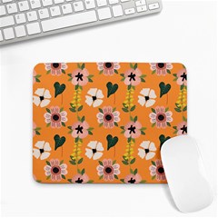 Flower Orange Pattern Floral Small Mousepad