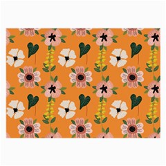 Flower Orange Pattern Floral Large Glasses Cloth by Dutashop