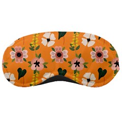 Flower Orange Pattern Floral Sleeping Mask by Dutashop