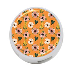 Flower Orange Pattern Floral 4-port Usb Hub (one Side) by Dutashop