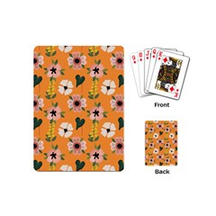 Flower Orange Pattern Floral Playing Cards Single Design (mini)