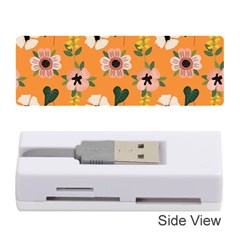 Flower Orange Pattern Floral Memory Card Reader (stick) by Dutashop