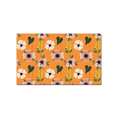 Flower Orange Pattern Floral Sticker Rectangular (100 Pack)