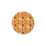 Flower Orange Pattern Floral Golf Ball Marker (4 pack) Front