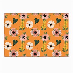 Flower Orange Pattern Floral Postcard 4 x 6  (pkg Of 10)