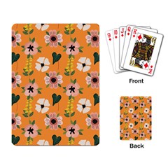 Flower Orange Pattern Floral Playing Cards Single Design (rectangle) by Dutashop