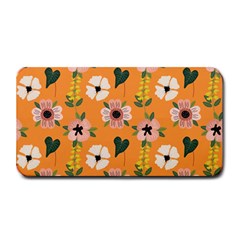 Flower Orange Pattern Floral Medium Bar Mat