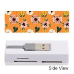 Flower Orange Pattern Floral Memory Card Reader (Stick) Front