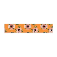 Flower Orange Pattern Floral Premium Plush Fleece Scarf (mini) by Dutashop